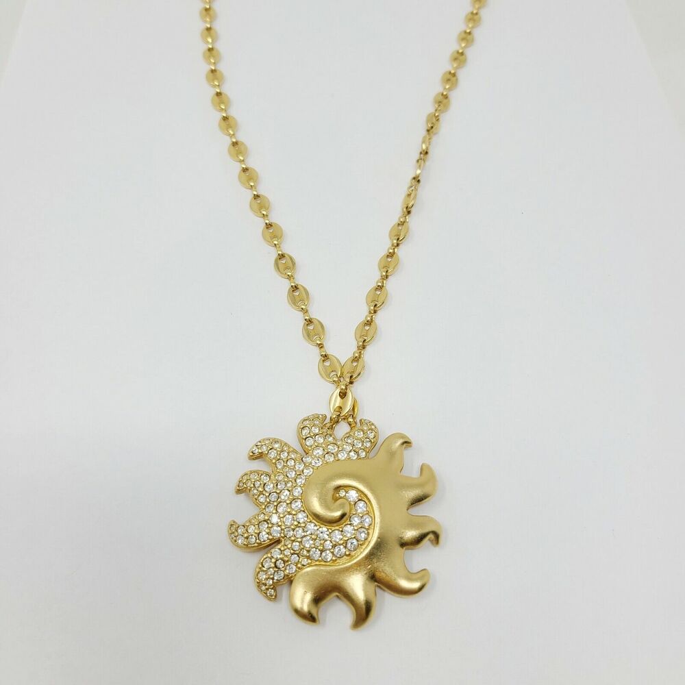 Swarovski Gold Sunburst Necklace